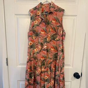 GAP 90s Pink Floral Midi Dress